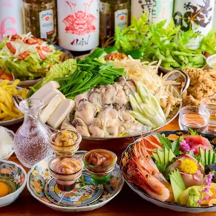 【極みトロ壱コース】広島県産の牡蠣鍋、極上刺身5点 2時間飲み放題付 全9品 7,000円→6,000円