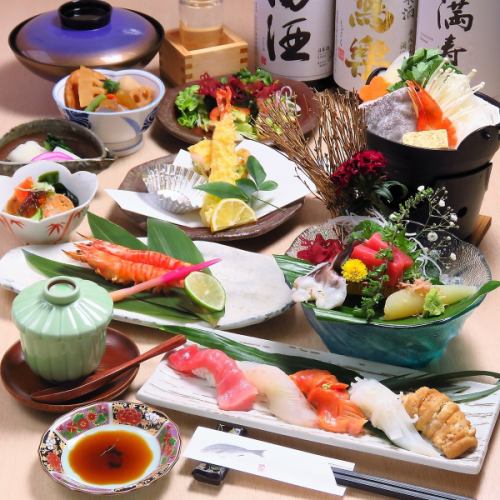 [高級，生魚片，烤，壽司，碗，甜點]提供各種烹飪方法☆隨意享受課程4800日元起
