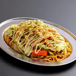 濃麵炒麵配蛋黃醬