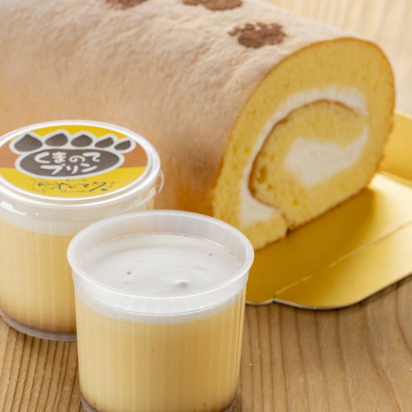 《Freshly squeezed milk♪》Kumanote pudding 270 yen (tax included)/Kumanote roll 1,296 yen (tax included)