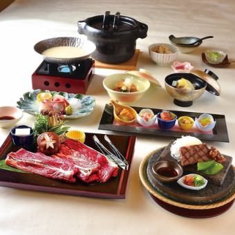 【夏会席】 近江牛の豆乳鍋　15,000円（税込）