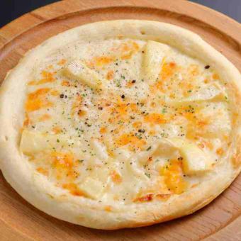 Four kinds of cheese and honey pizza
