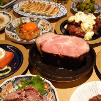 がっつりポークステーキ＆ホタテや餃子おつまみも！たっぷり3時間飲み放題付き5,000円コース