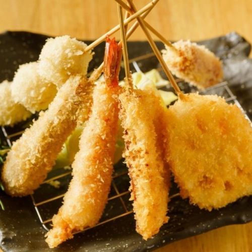 Kushikatsu with outstanding texture is now available♪
