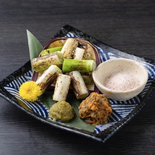 白葱の藁焼き