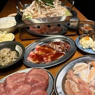 ◇冬季限定◇肉屋のホルモン火鍋＆焼肉コース〈全11品〉生ビール付き飲み放題込み◎