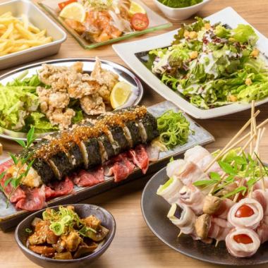 An impressive lineup ◆ Fresh fish, vegetable skewers, meat-wrapped kimbap, stewed horumon, and more ● Premier course 5500 ⇒