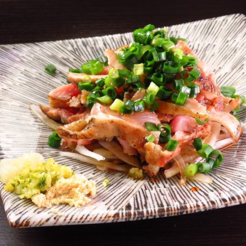 【◆希少な逸品◆】日本三大地鶏“さつま若シャモ”のたたき～自家製ゆずこしょう添え～