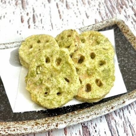 レンコンの磯部揚げ