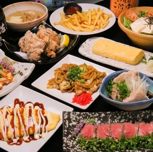 【満腹コース】飲み放題付き10品3500円(税込)