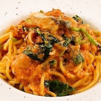 ★Seasonal pasta★Mackerel tomato cream pepe pasta