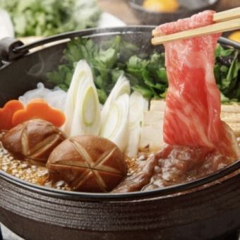 [Reservation the day before] Special Beef (Large Rib Roast) Sukiyaki Hotpot Course 11 dishes total 6000 yen → 5000 yen
