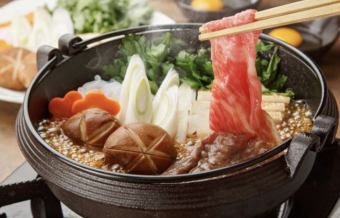 [Reservation the day before] Special Beef (Large Rib Roast) Sukiyaki Hotpot Course 11 dishes total 6000 yen → 5000 yen