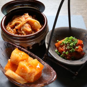 Assortment of 3 kimchi