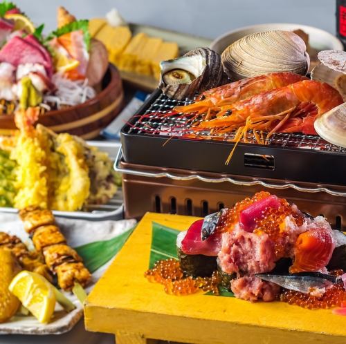 A gorgeous lineup of specialty dishes!! "Etokodori Course" with 8 dishes for 5,000 yen (incl. tax) *All-you-can-drink for 2 hours