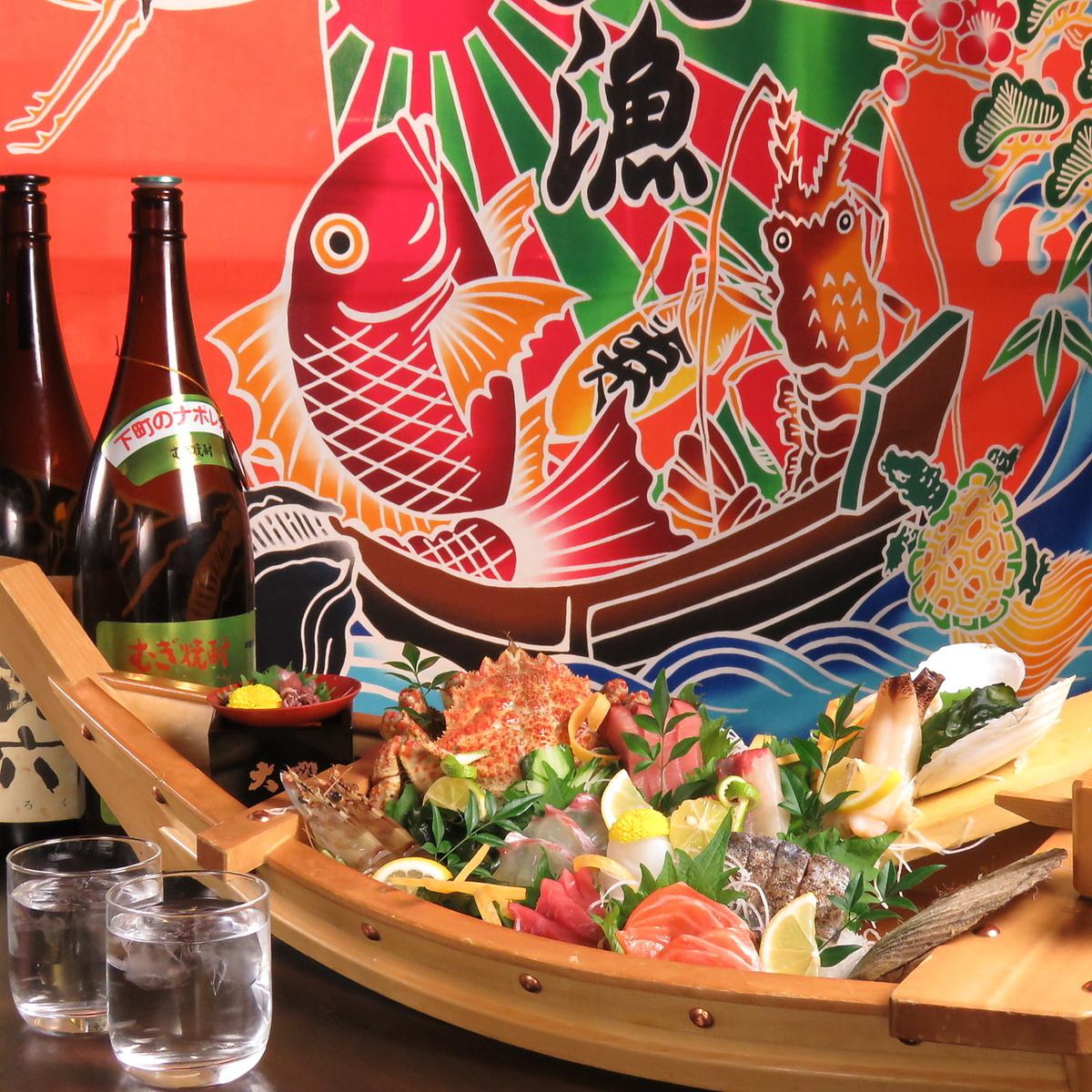 You can enjoy fresh fish sent directly from the production area and special yakitori