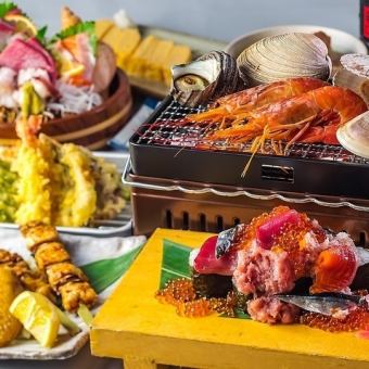 A luxurious lineup of specialty dishes: "Eetokodori Course" 8 dishes for 5,000 yen with 2 hours of all-you-can-drink