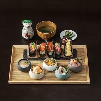 【完全予約制】ご褒美ランチ★SNSで話題！おちょこ丼 & 手巻き  10種セット