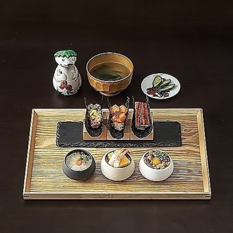 【完全予約制】お手軽ランチ★SNSで話題！おちょこ丼 & 手巻き  6種セット