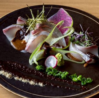 二種類の味噌ゴマカンパチ