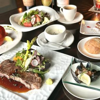Enjoy a complimentary welcome drink with your reservation made by the day before! (Domestic beef sirloin & lobster course)