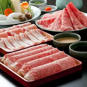 【特別限定】特選長崎牛と鹿児島産黒豚しゃぶしゃぶ贅沢食べ比べコース(料理のみ)
