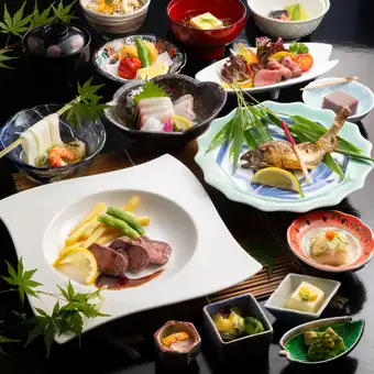【夏季限定】 伊万里牛ステーキと鮎の塩焼き付き「涼風会席」6500円(料理のみ)