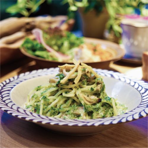 Monthly pasta: Clam and fresh seaweed cream pasta with yuzu aroma