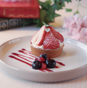 Strawberry and custard tart