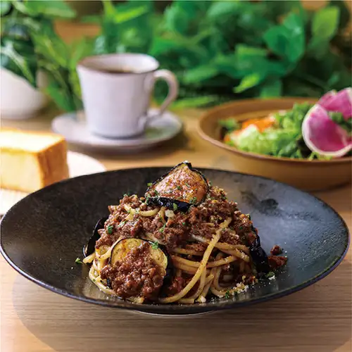 Monthly special pasta: Eggplant Bolognese