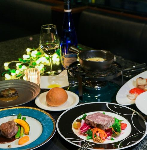 【디너 코스】홋카이도산 식재료를 다채로운 풀 코스