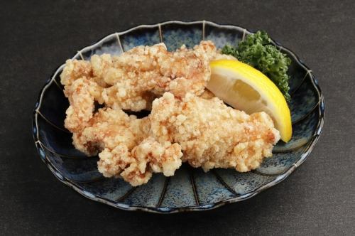 Deep-fried chicken fillet with plum and shiso aroma