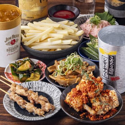 [Chicken Bar Course] 9 dishes in total with all-you-can-drink. Enjoy our specialty Ivory Chicken Jr. and skirt steak skewers.