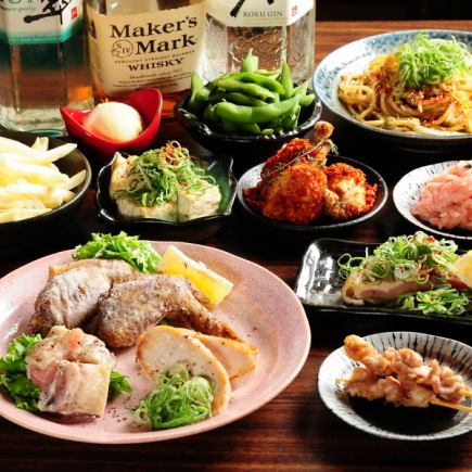 [Chicken Bar Course] 9 dishes in total with all-you-can-drink. Enjoy our specialty Ivory Chicken Jr. and skirt steak skewers.