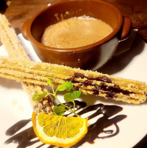 チュロスとHotチョコ