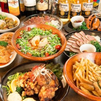 【休闲套餐】包括名菜在内的8道菜≪含2小时无限畅饮≫含税3500日元