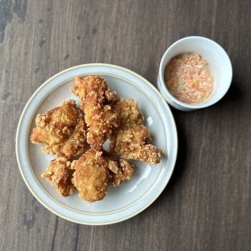 Fried chicken with homemade pickled tartar sauce