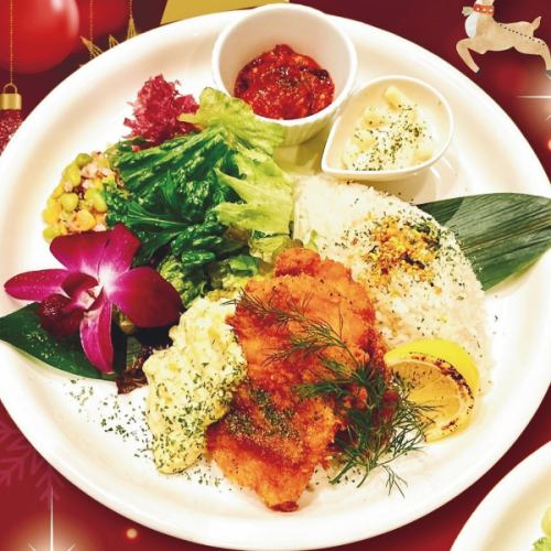 Herb-scented salmon cutlet plate