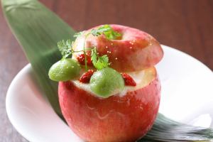 Whole Aomori apple sorbet