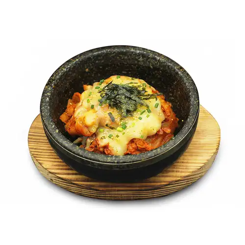 石焼豚キムチチーズビビムパ (スープ付き)