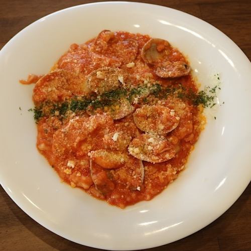 Seafood tomato risotto