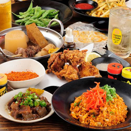 【各種宴会にオススメ!!】 2時間飲み放題付き全7品コース 4,800円 (税込)