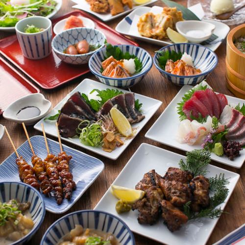 It is a shop where you can enjoy grilled salmon, chicken skin, and Hakata specialties.