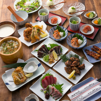 [2 hours all-you-can-eat] Sashimi, specialty chicken skin, mentaiko dishes + all-you-can-drink Dontaku Plus Course 4,950 yen (tax included)