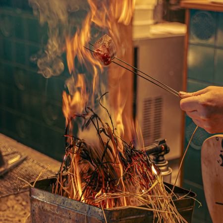 本日の鮮魚で藁焼き