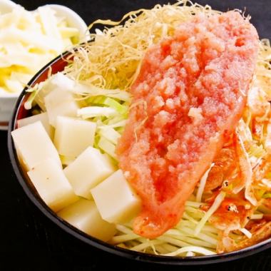 The collaboration between mentaiko and sakura shrimp is exquisite! [Mentaiko Mochi Monja]