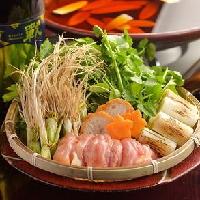◆　当店一番人気の◆【秋味！お勧めせり鍋コース】￥6600　料理7品+地酒15種120分飲み放題付き