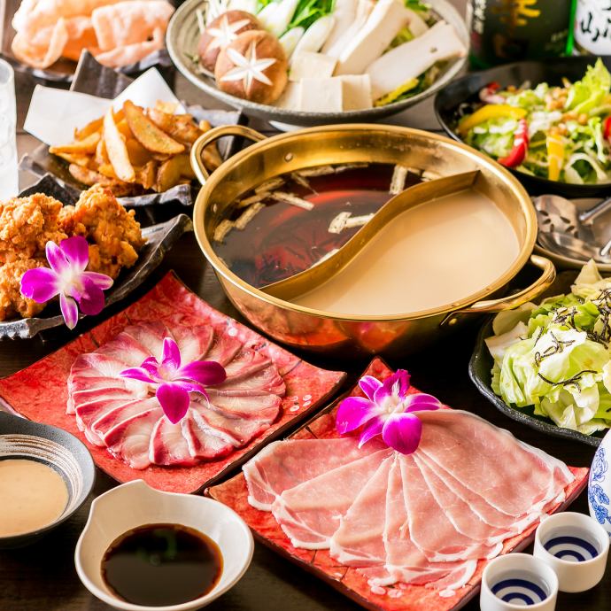 ぶりor鯛しゃぶ 3時間飲み放題付 豚 海鮮しゃぶしゃぶ食べ放題コース 全8品 3980円 しゃぶ庵酒場 山屋 新宿東口店