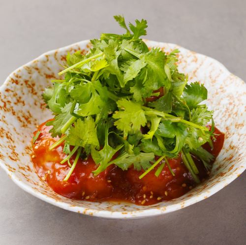 どっさりパクチー鶏チリ