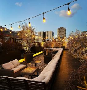 The spacious terrace seats a total of 58 people.